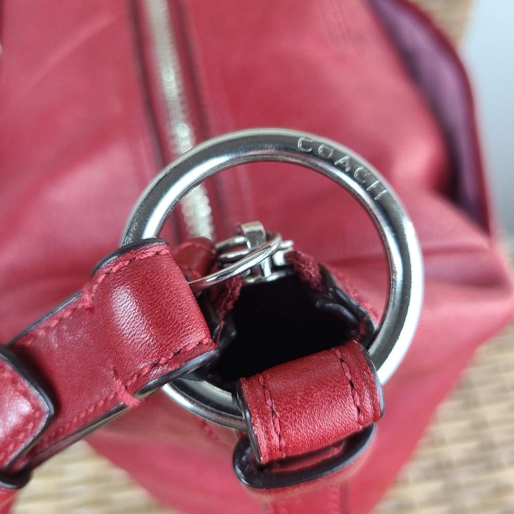 Coach Red Leather Shoulder Bag - Picture 9 of 16